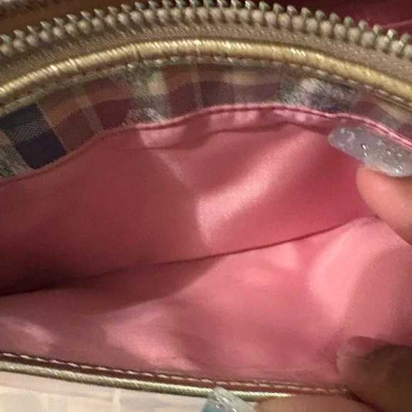 Coach Poppy Multicolor Madras Plaid Glam Shoulder Bag W/ Matching Wallet - Picture 15 of 16